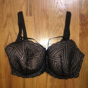 Adore Me Black and Nude Lace Bra in 42G